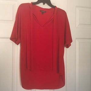 Express High Low Red Blouse